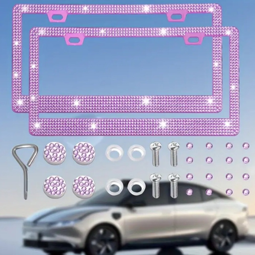 COPY - Purple Bling Plastic License Plate Frame